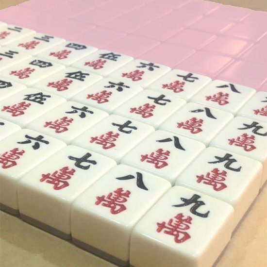 MJ02 台灣麻將 33mm 平面粉紅色